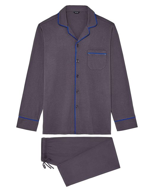 Hom 2-Piece Long-Sleeve Piped Pajama Set