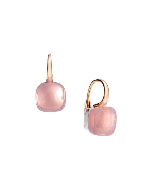 Pomellato Nudo Two-Tone 18K Rose Quartz Drop Earrings