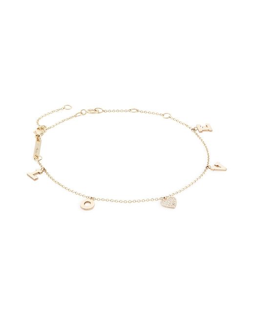 Zoe Chicco Personalized 14K Gold Diamond Love Charm Bracelet