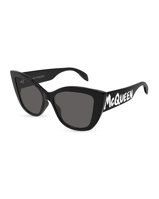 Alexander McQueen McQueen Graffiti 54MM Cat Eye Sunglasses