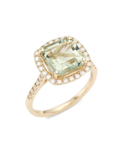 Saks Fifth Avenue Collection 14K Diamond Green Amethyst Ring