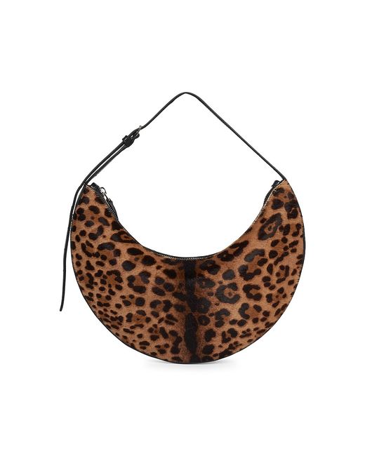 Alaïa Half Moon Leopard-Print Calf Hair Shoulder Bag
