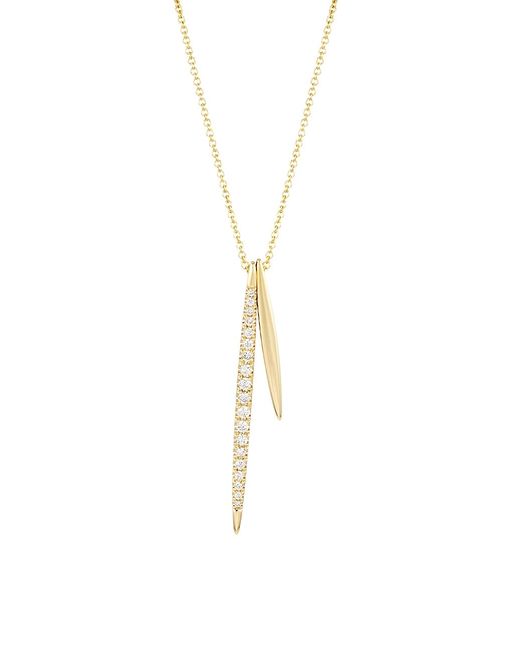 Sydney Evan 14K Diamond Double-Needle Pendant Necklace