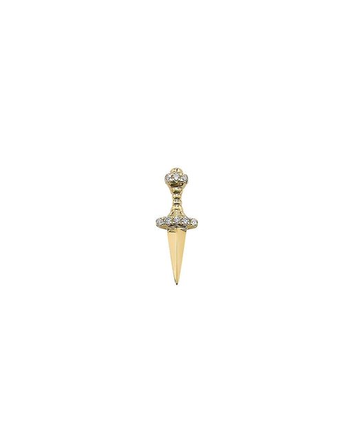 Robinson Pelham Stud Club Dagger 14K Gold Diamond Earring