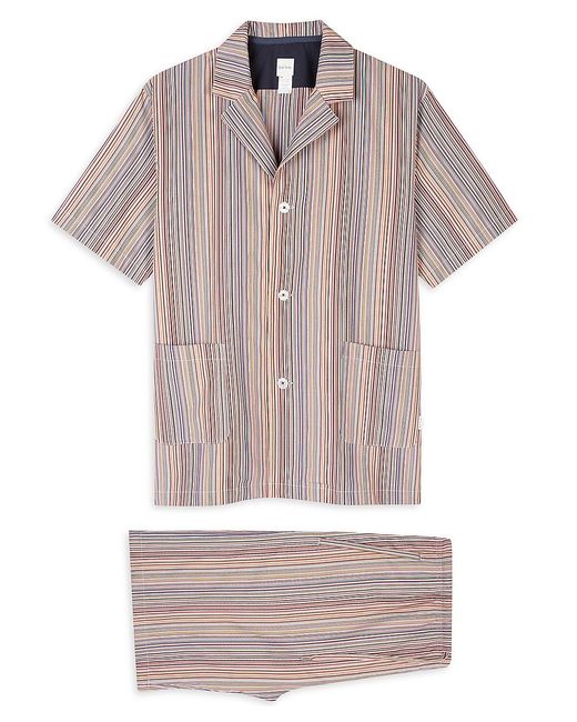 Paul Smith 2-Piece Striped Pajama Short Set