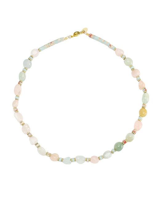 Maison Mönik Intemporels Goldtone Jasper Morganite Beads Necklace