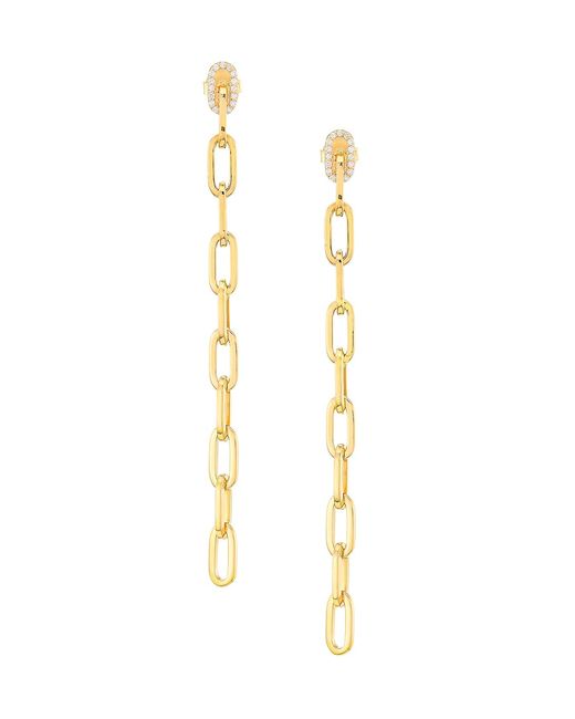 Roberto Coin 18K Diamond Long Chain Drop Earrings