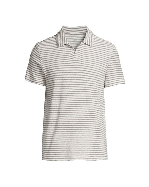 Majestic Striped Terry Polo Shirt
