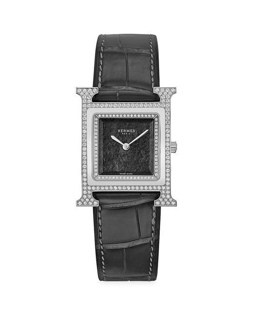 Hermès Heure H Obsidian Diamond Watch
