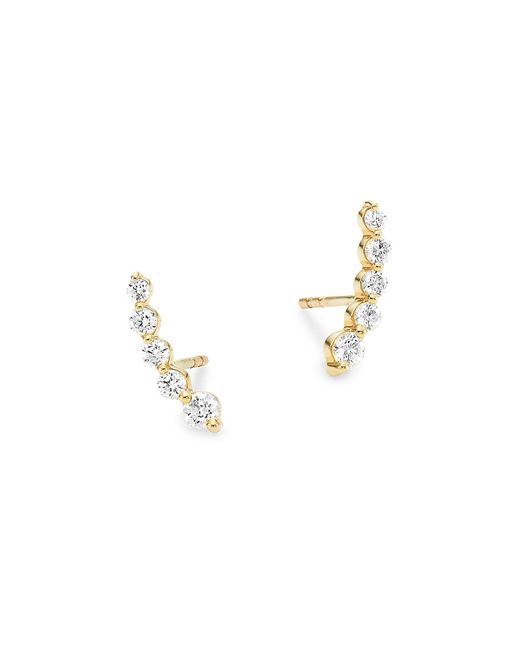 Saks Fifth Avenue Collection Gia 14K Gold Diamond Ear Crawler Earrings