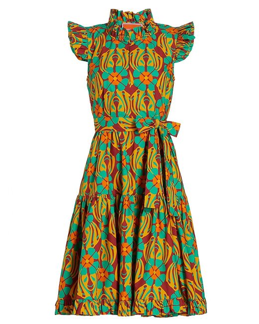 La Double J. Choux Belted Abstract Print Dress