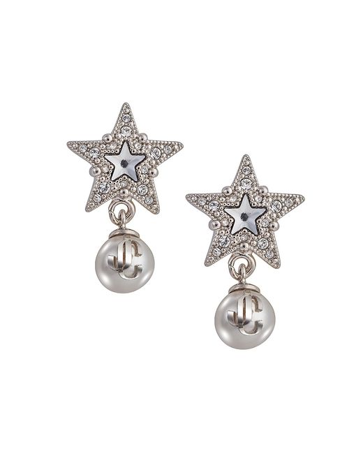 Jimmy Choo Crystal Resin Pearl Star Drop Earrings