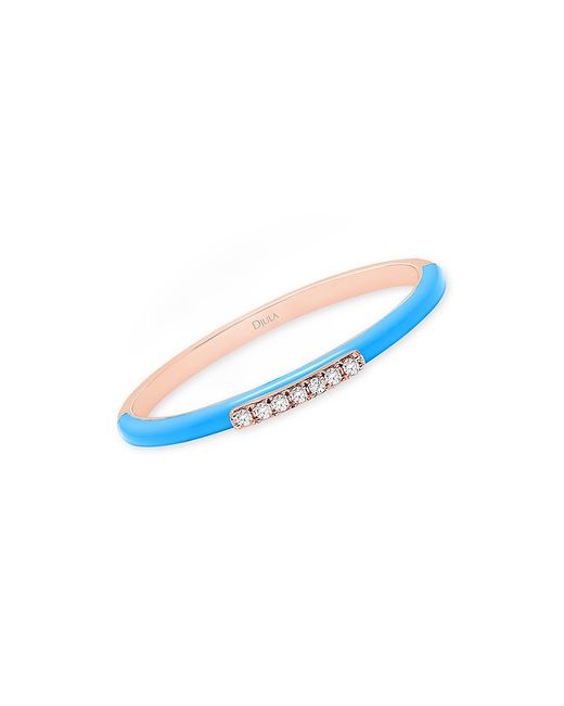Djula Marbella 14K Light Blue Enamel Diamond Ring