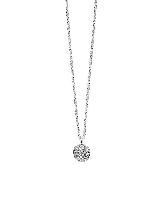 Ippolita Stardust Mini Flower Diamond Disc Pendant Necklace
