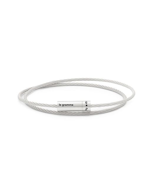 Le Gramme 9G Brushed Sterling Double Cable Bracelet