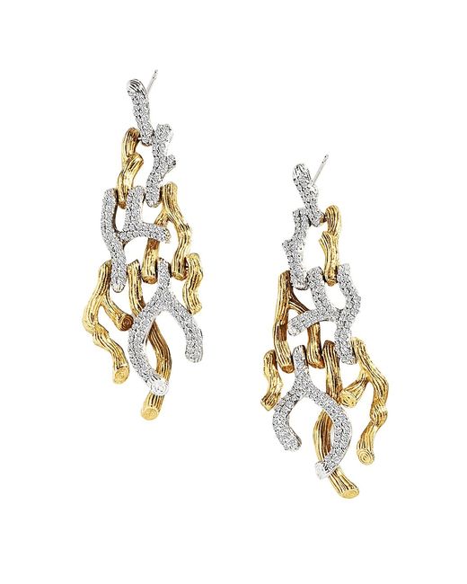 Michael Aram Oceanic 18K Gold Diamond Branch Chandelier Earrings