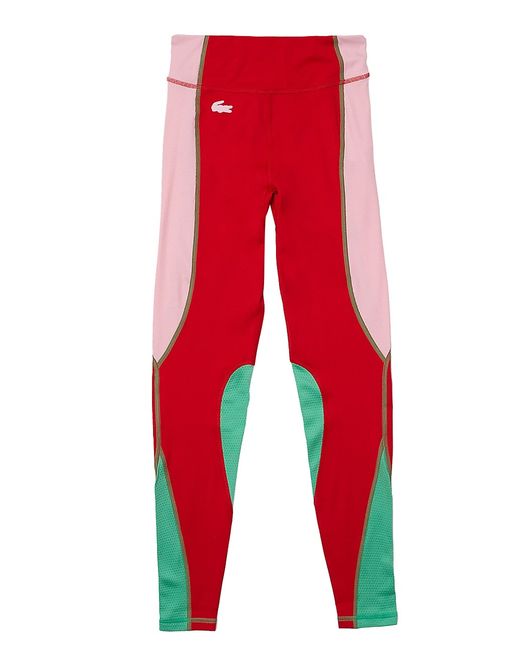 Lacoste Mixed-Material Colorblocked Leggings