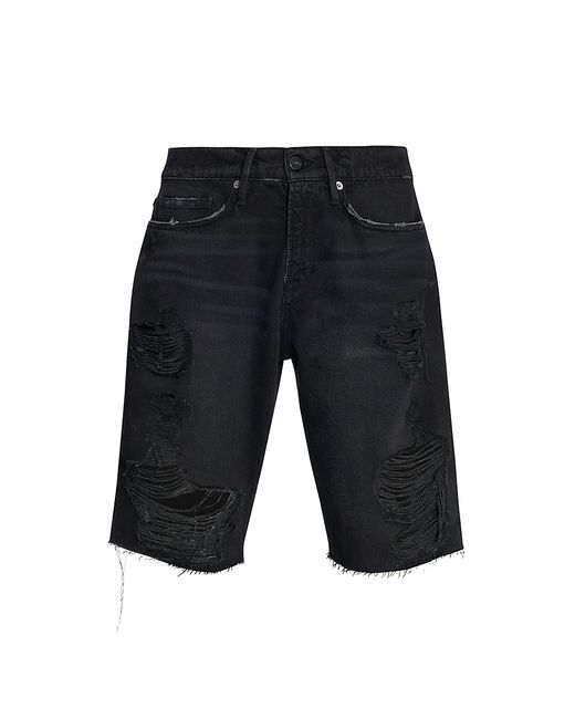 Frame Five-Pocket Ripped Denim Shorts