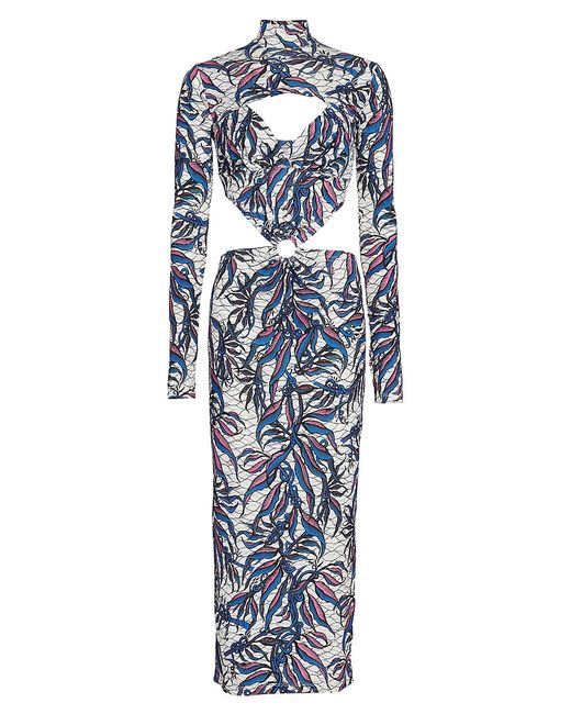 Claude Kameni Printed Cut-Out Maxi Dress