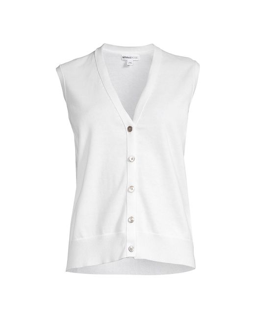 Minnie Rose Cotton Cashmere Buttoned Vest
