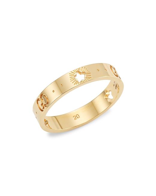 Gucci 18K Yellow Icon Ring With Star Detail