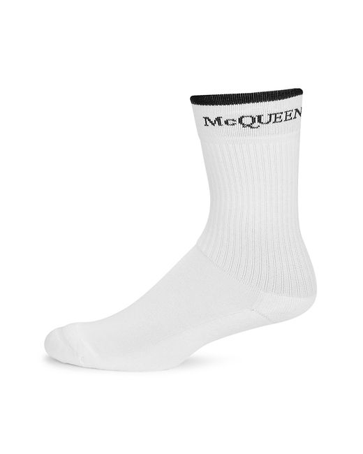 Alexander McQueen Reversible Logo Mid-Calf Socks