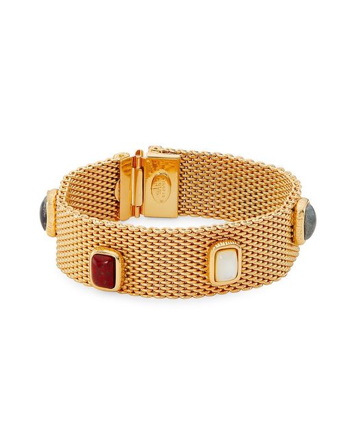 Gas Bijoux Totem 24K-Gold-Plated Glass Paste Cabochon Mesh Bracelet