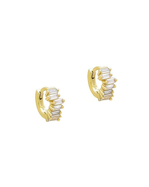 Adina's Jewels 14K--Plated Cubic Zirconia Huggie Hoop Earrings