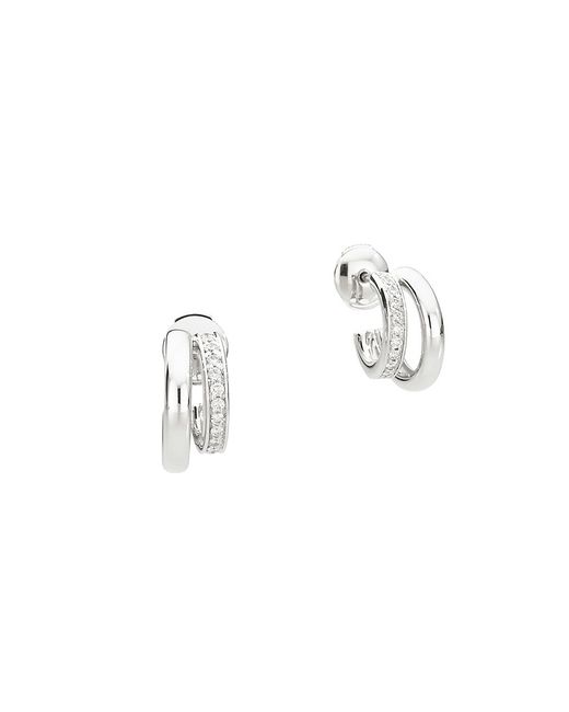 Pomellato Iconica 18K Diamond Layered Hoop Earrings
