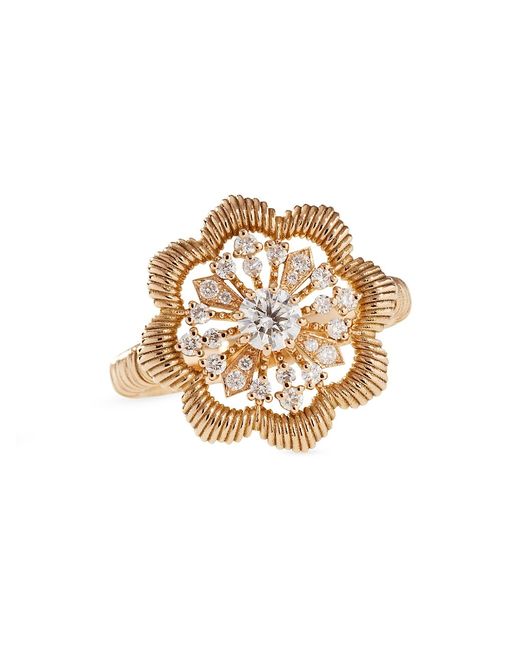 Oscar Massin Lace Flower 18K Diamond Large Ring
