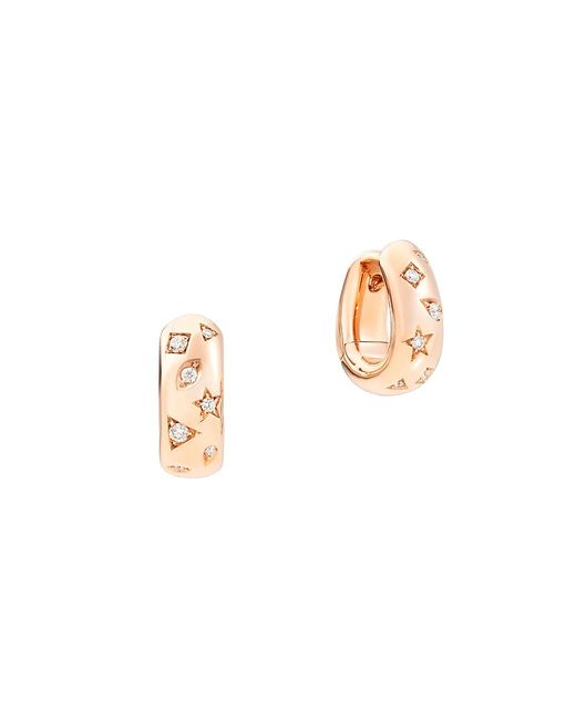 Pomellato Iconica 18K Diamond Engraved Hoop Earrings