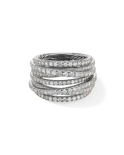 David Yurman Pavé Crossover Ring In 18K With Diamonds