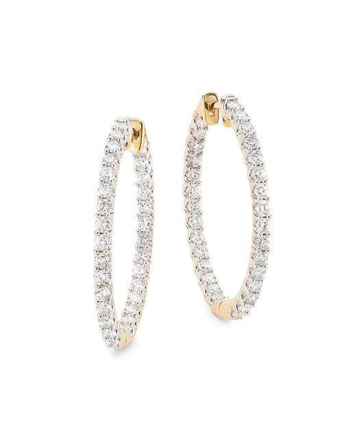 Saks Fifth Avenue Collection 14K 2 TCW Diamond Inside-Out Hoop Earrings