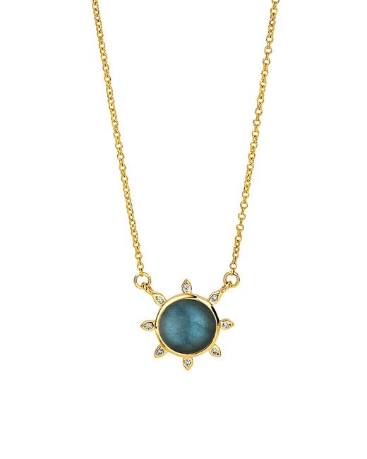 Syna Cosmic 18K Labradorite Diamond Sun Pendant Necklace