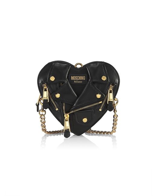 Moschino Heart-Shape Moto Crossbody Bag