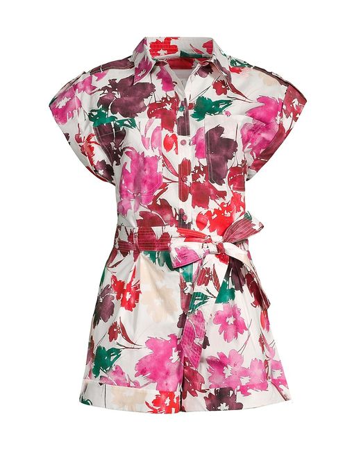 Milly Belted Watercolor Romper