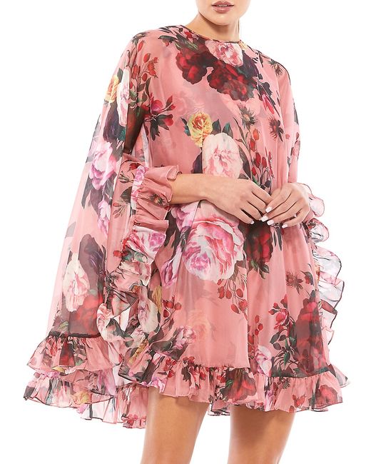 Mac Duggal Floral Ruffle-Embellished Minidress