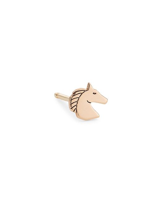 Zoe Chicco Itty Bitty Symbols 14K Single Horse Stud Earring