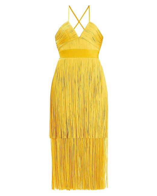 Hervé Léger Knit Fringe Midi-Dress