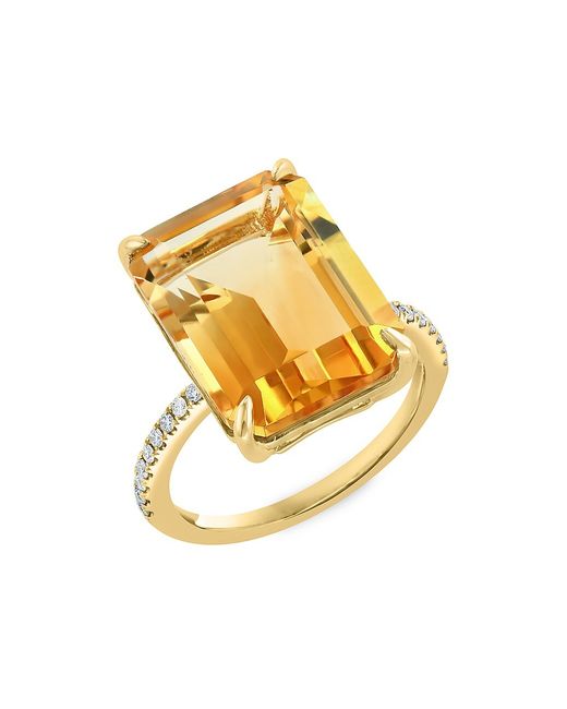 Saks Fifth Avenue Collection 14K Diamond Citrine Ring
