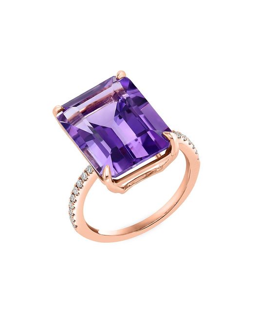 Saks Fifth Avenue Collection 14K Diamond Amethyst Ring