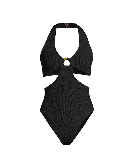 Hunza G Ursula Halter Cutout One-Piece Swimsuit