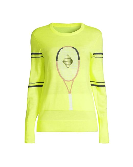 L'Etoile Sport Racquet Wool Intarsia Knit Sweater