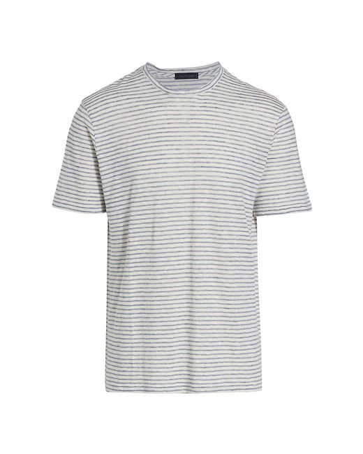 Saks Fifth Avenue COLLECTION Elevated Cotton Linen Striped T-Shirt