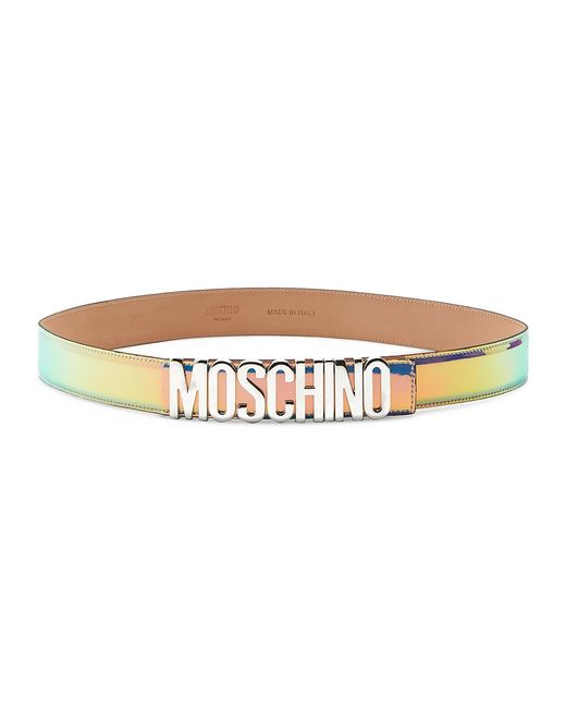 Moschino Iridescent Logo Belt