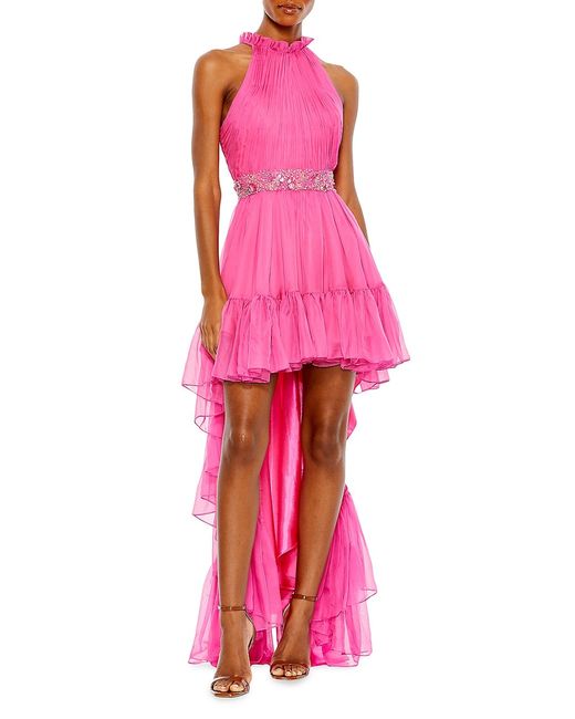 Mac Duggal Bead-Embellished High-Low Gown