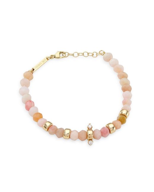 Zoe Chicco 14K Pink Opal Diamond Beaded Bracelet