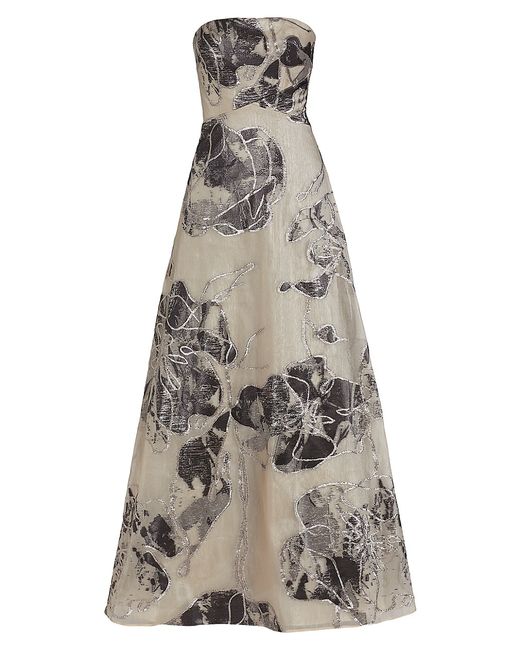 Rene Ruiz Collection Strapless Floral A-Line Gown