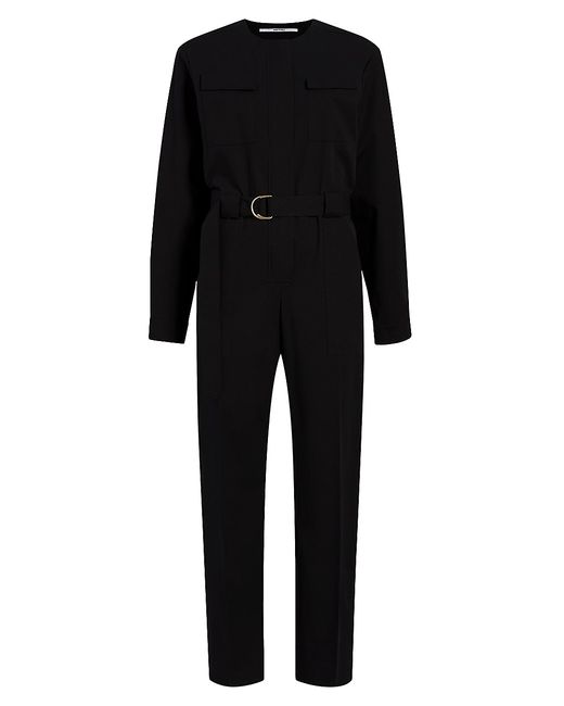 Another Tomorrow Belted Straight-Leg Jumpsuit