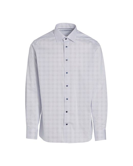 Eton Polka Dot Button-Front Contemporary-Fit Shirt